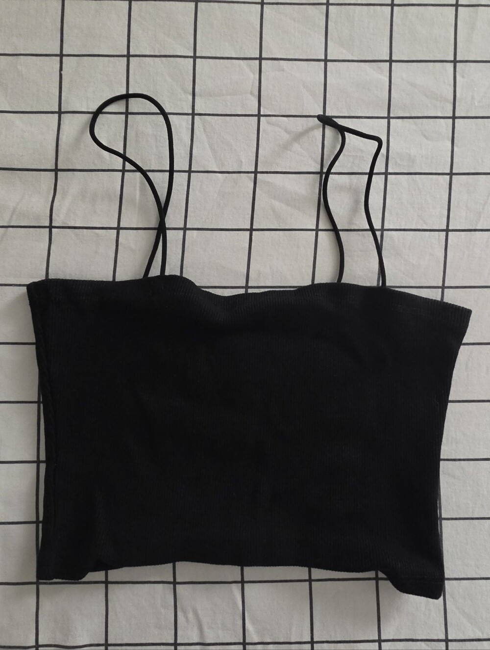 Bear Dance Rib Knit Cropped Cami Top (L)